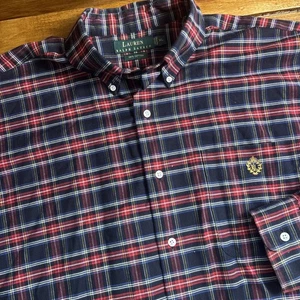 Lauren Ralph Lauren Shirt Men’s XL Blue Red Plaid Button Down LRL Crest Classy - Picture 1 of 7