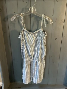 Vineyard Vines Size XL (16) Girls’ Gustavia Block Print Romper Chambray - Picture 1 of 20