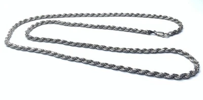 "Collar largo de 36"" de plata de ley 925 Milor Italia cadena cuerda torcida de 5 mm ~ 66,8 g" Foto 1 de 4