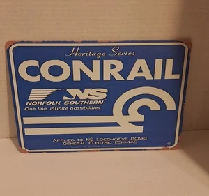 Conrail Railroad 11-3/4" X 8" Distressed tin sign - Picture 1 of 2