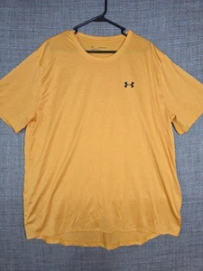Under Armour T Shirt Yellow Men's 2 XL Short Sleeve Loose Fit Style 1361326 - Picture 1 of 11