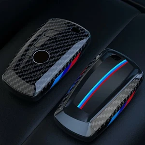 Carbon Fiber Shell Skin Car Remote Key Case Cover For BMW 3 5 7 Series X2 X5~ - Picture 1 of 4