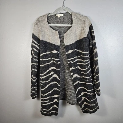 Elisabetta Italy Open Cardigan Wool Alpaca Zebra Animal Print Sweater Sz M - Image 1 of 4