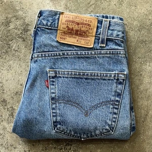 Levis 505 Vintage Denim Blue Jeans Herren 33x32 Regular Fit Straight Leg Light Wash - Bild 1 von 7