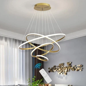 Kitchen Chandelier Lighting LED Pendant Light Gold Home Lights Shop Ceiling Lamp - Picture 1 of 6