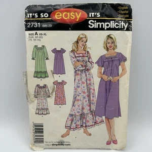 Simplicity 2731 Misses Nachthemd Hauskleid Pyjama Muster 6-24 UC FF - Bild 1 von 8
