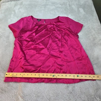 Talbots Top Womens Pure Silk Ruby Red Size 16 Petite Shirt Blouse - Image 1 of 4