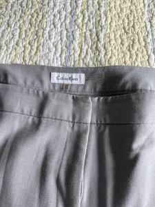 Calvin Klein Size 22W Solid Gray Zip-Detail Trouser Straight Leg Pants - Picture 1 of 2