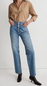 Neu ohne Etikett Madewell 24P perfekte blaue Vintage-Jeans gerade ausgestellt geknöpft 130114 - Bild 1 von 8