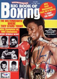 Thomas "Hit Man" Hearns Autographed Signed Big Book Of Boxing PSA/DNA S42536