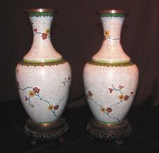 Pair Antique Chinese Cloisonne Vases Circa 1900