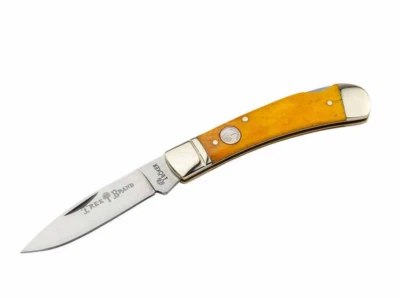 Navaja de bolsillo Boker Treebrand Lockback amarillo liso EDC 2,95" D2 hueso - 110814 Foto 1 de 2