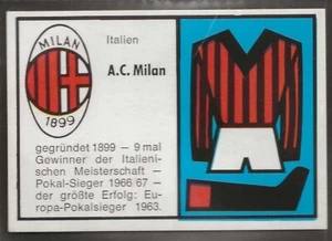 BAUER-WELTFUSSBALL FOOTBALL COLOURS 1970-#62- A. C. MILAN - Picture 1 of 2