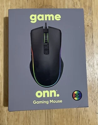 Gaming Mouse with attached USB power cable 6 ft Onn - Image 1 of 4