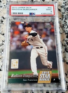MADISON BUMGARNER 2010 Upper Deck Star Rookie Card RC PSA 9 MINT Giants MVP HOT 
