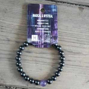 Magic & Mystical, Edelstein-Armband, Hämatin mit Amethyst, Magnet-Verschluss NEU - Bild 1 von 2