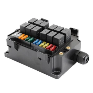 12V 12-Way Waterproof Fuse Relay Box with 5-Pin 40A Relays & Fuses For Car Truck - Picture 1 of 5