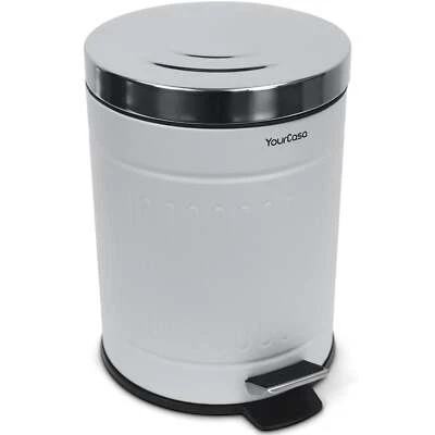 YourCasa® Mülleimer [5L] Edelstahl Retro Design - für Badezimmer oder Küche - Bild 1 von 4
