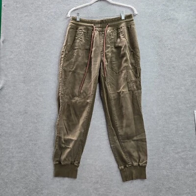 Pantalones Anthropologie Mujer Pequeños Marrón Jogger Tiro Medio Bolsillos Cordón LEER Foto 1 de 4