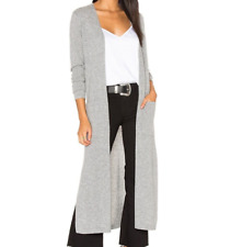 Theory Torina Cardigan S Small Grey Soft Cashmere Open Front Long Duster