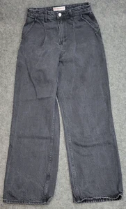 Abercrombie & Fitch Jeans Womens 26 Black Loose High Rise Y2K Baggy Streetwear - Picture 1 of 14