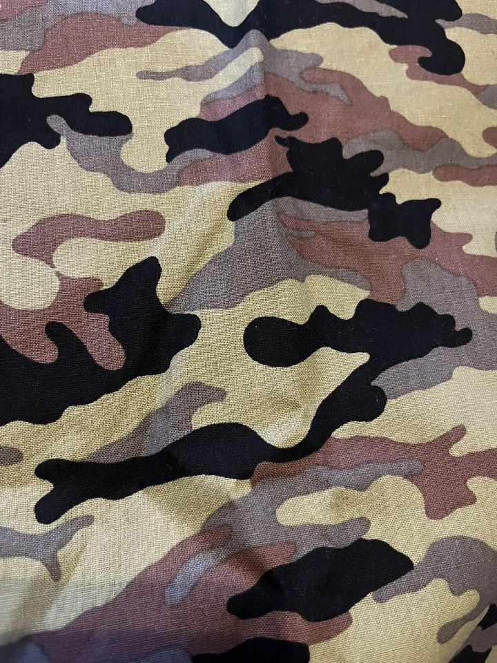 Camo Camouflage Army Green Cotton Fabric Print 19”x44” - Image 1 of 1