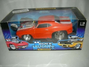 69 Chevy Camaro Orange with White Stripes new in box 1:18 sc. Mus. Mach.. - Picture 1 of 1