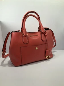 Michael Kors Greenwich Ladies Medium Handbag/Tote Saffiano Leather Watermelon - Picture 1 of 6
