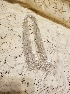 Lot of 19 New Silver Tone 16" Chains / Necklaces With Clip on Clasp - Picture 1 of 6
