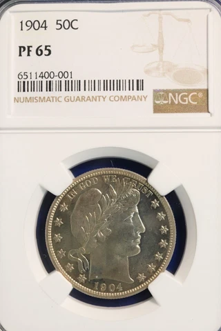 1904 Barber Half Dollar, Gem Graded, NGC PF65! Cover