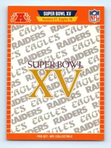 Juego profesional 1989 logotipos del Super Bowl Super Bowl XV Oakland Raiders/Philadelphia Eagles - Imagen 1 de 2