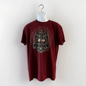 STAR WARS DARTH VADER SUGAR SKULL HELMET MAROON RED LARGE T-SHIRT - Picture 1 of 5