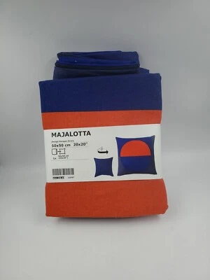 IKEA MAJALOTTA Pillow Cushion cover blue bright orange 20x20" lot of 2 BRAND NEW - Image 1 of 4