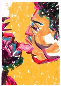Original Gemälde Expressionismus Graphit Gouache Kunstwerk Zeichnung gerahmte Kunst - Bild 1 von 24