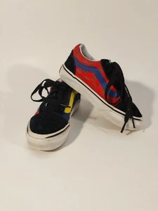 Vans Old Skool OTW Rally Red & Blue Checkerboard Skate Shoes Size 11 Kids - Picture 1 of 7