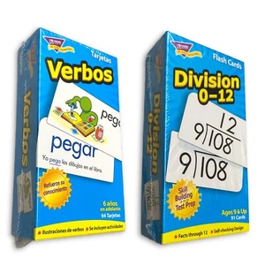 Trend Enterprises Verbos (Spanish) & Division 0-12 Skill Drill Flash Cards - Picture 1 of 2