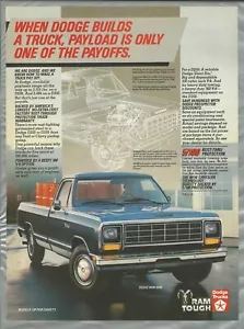 1984 DODGE RAM pickup advertisement, Dodge D250 ad, payload - Foto 1 di 3