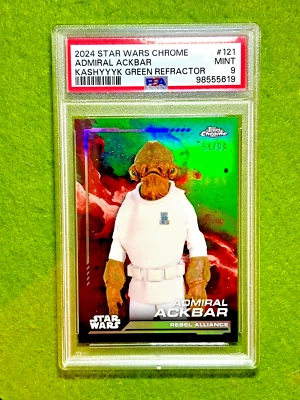 STAR WARS Admiral Ackbar GREEN REFRACTOR Topps 2024 Chrome  KASHYYYK Green # /99 - Image 1 of 4