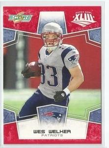 Score Super Bowl 2008 rojo New England Patriots Wes Welker #185 - Imagen 1 de 1