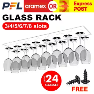 8/6/5/4/3 Wine Rack Glass Bracket Hanger Hanging Rod rack Row Storage Drying AU - Picture 1 of 13