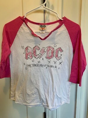 Junk Food ACDC For Those About To Rock! 3/4 Sleeve Kids XL(12) Button Collar - Image 1 of 4