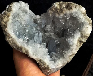 1875g!!! BLUE CELESTITE GEODE GEMMY CRYSTALS GRAMS, FROM MADAGASCAR - Picture 1 of 9