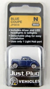 N Scale Blue Coupe Just Plug System Vehicle (20mA) - Woodland Scenics #JP5618 - Picture 1 of 4