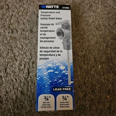 New Watts Temperature and Pressure Relief Valve Lead Free 3/4" P/N: LF100XL - Image 1 of 3