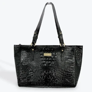 Brahmin Medium Arno Tote Black Melbourne Embossed Leather Satchel Handtasche - Bild 1 von 19