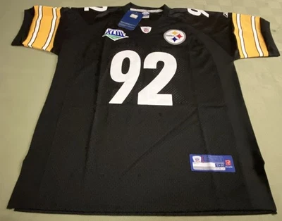 Camiseta de Colección Reebok Steelers #92 James Harrison Cosida SB XLlll CAMPEÓN NUEVA CON ETIQUETAS Talla XL Foto 1 de 4