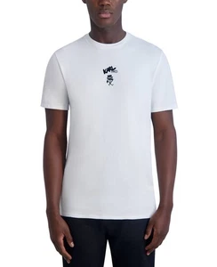Karl Lagerfeld Paris Herren Regular Fit Kurzarm T-Shirt Weiß Größe Small Neu mit Etikett - Bild 1 von 5