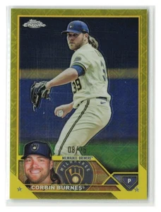 Corbin Burnes 2023 Topps Chrome Yellow Logofractor SN #/75 #214-MIL - Picture 1 of 2