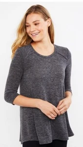 NWT Jessica Simpson Maternity Nursing Top 3/4 Sleeve | Side Slit | Medium | Gray - Picture 1 of 14
