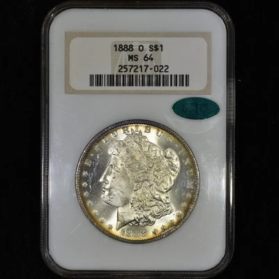Dólar de plata Morgan 1888-O ✪ NGC MS-64 CAC ✪ MONEDA DE $1 SIN CIRCULAR 022 ◢DE CONFIANZA◣ Foto 1 de 4
